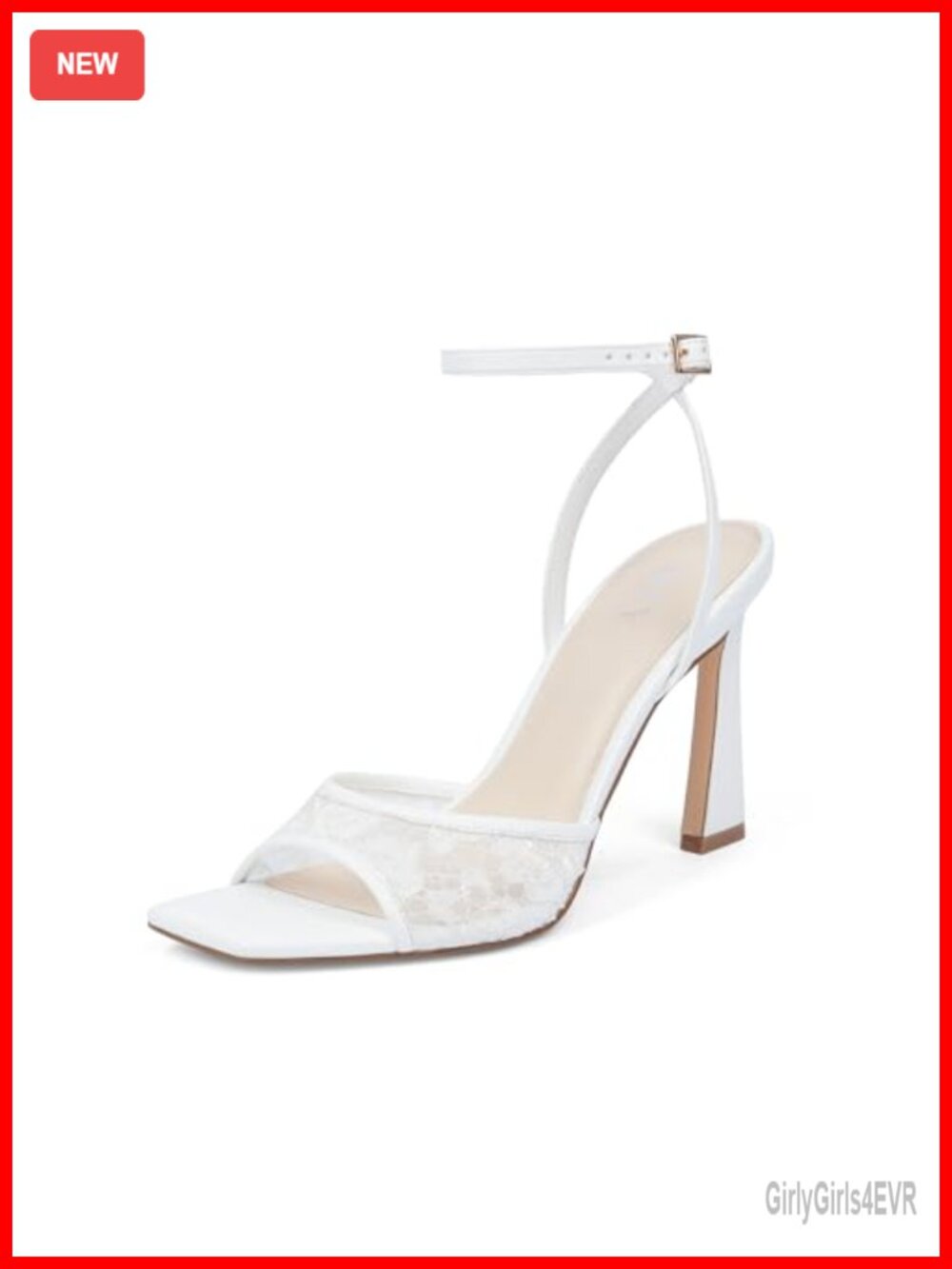 Strappy Heeled Sandals Square Toe Ankle Strap Stiletto Mesh Dress Shoes
